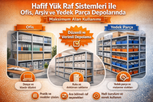 Hafif Yük Raf Sistemleri ile Ofis, Arşiv ve Yedek Parça Depolarında Maksimum Alan Kullanımı
